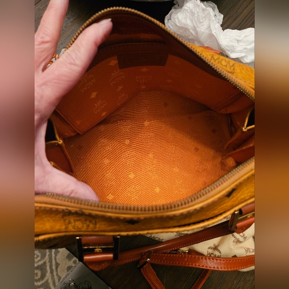 MCM Brown and Black Satchel - Picture 6 of 15